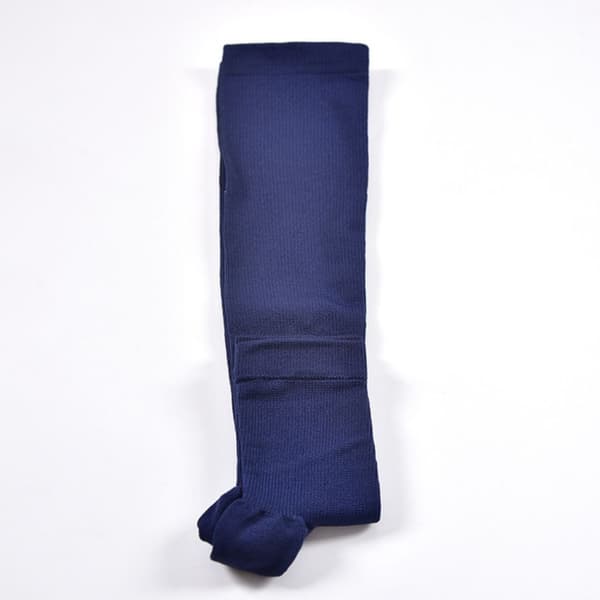 Elastiska Kompressionsstrumpor Utan Tå Stöd Knä Fotvård navy blue