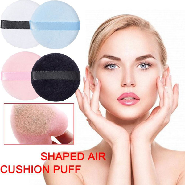 Powder Puff Rund Form Mjuk Kort Velvet Cosmetic för kvinnor Bea Blue 1pcs