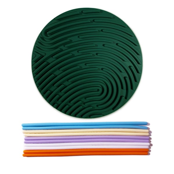 Sensorisk aktivitetsbräda Fidget Leksaker för barn 3+ & Vuxna med Reli rectangle green 1 board+10 sticks