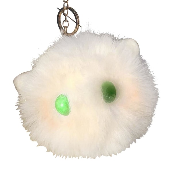 Söt katt Nyckelring Pompom Ball Bag Charm Nyckelring Hänge Present s,1 D ONE-SIZE
