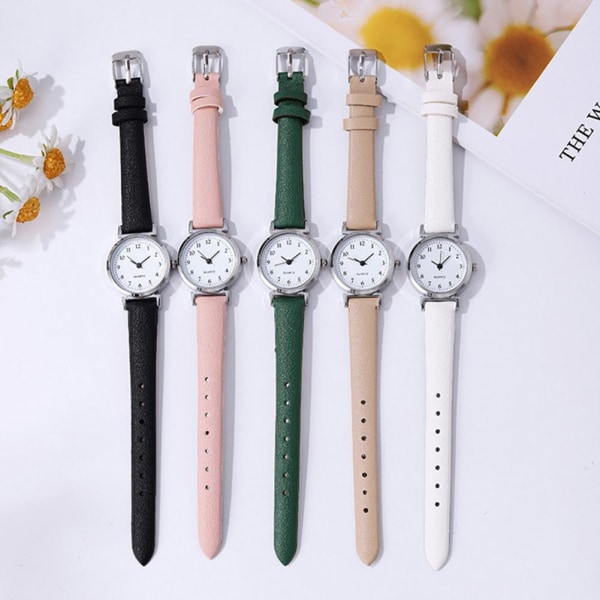 Basic Quartz Watch Dam Small Square Armbandsur Läder Student White One size