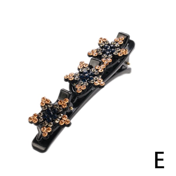 Rhinestone flätad hårklämma luggklämma trasig hårfinish A yellow One-size