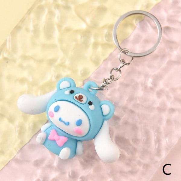 Tecknad Sanrio mjuk gummidocka nyckelring hängande nyckelring Dog one size
