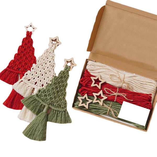 Macrame Kit Christmas Tree Decoration 3 Set Christmas Tree Craft B 1set