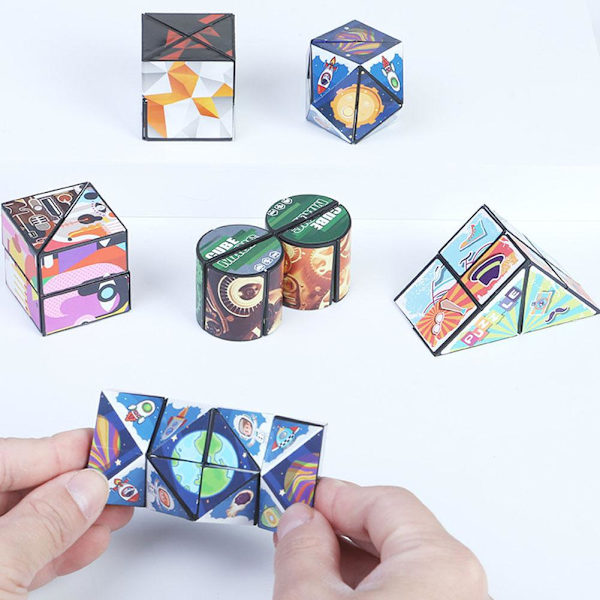 3D-Formförändrande Låda Anti-stress Hand Flip Magisk Kub Pussel Leksaker Gåva UKKs3d Geometry One size