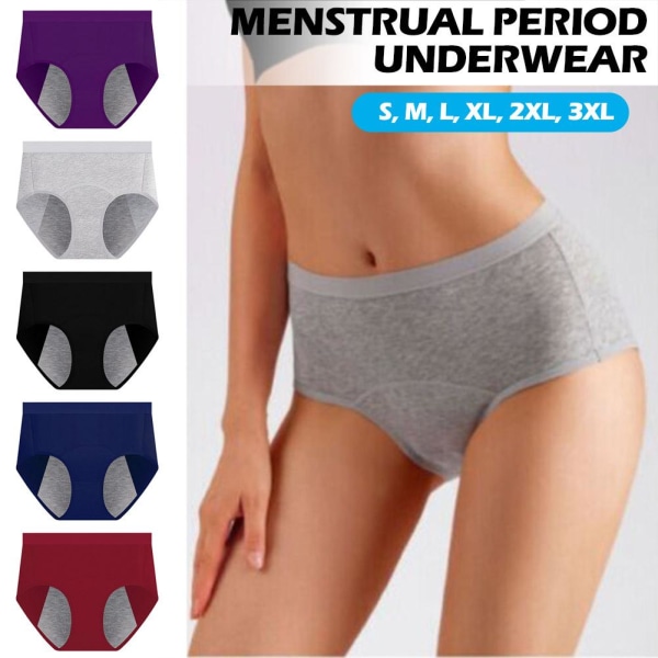 5 Packs menstruationsunderkläder för kvinnor Läckagesäkra periodbyxor Black M 5pcs