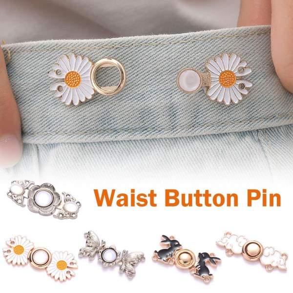 Little Daisy Pants Metallspänne Fast åtdragning för kjolbyxor silver peony one-size