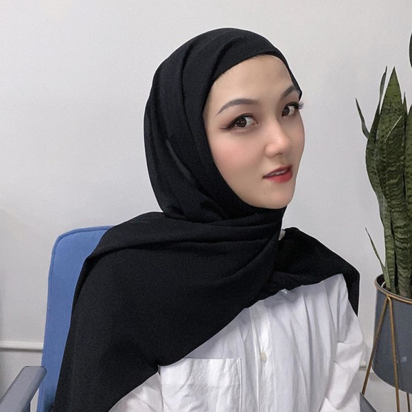 Högkvalitativ, mjuk chiffong-hijab-sjal med lång längd underscarf white One-size
