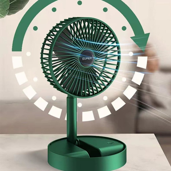 Teleskopisk Hopfällbar Fläkt, 2025 Ny USB Uppladdningsbar Hopfällbar De White One size