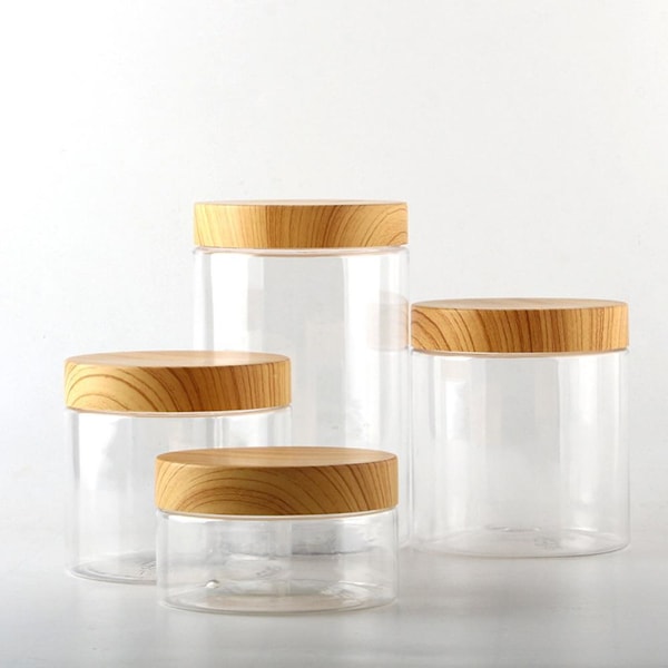 TAOYUN Tomma transparenta plastflaskor med trälock TransparentE 800ml
