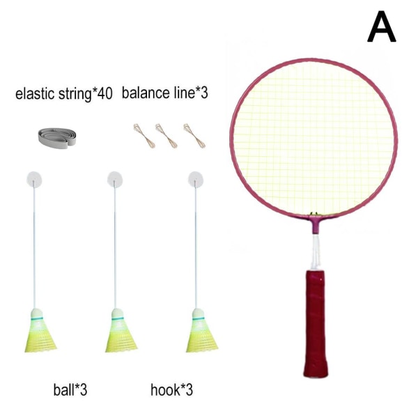 Single Selfstudie Badminton Trainer Kit Telescopic Rod Rebound Pra 1sizeA short racket set