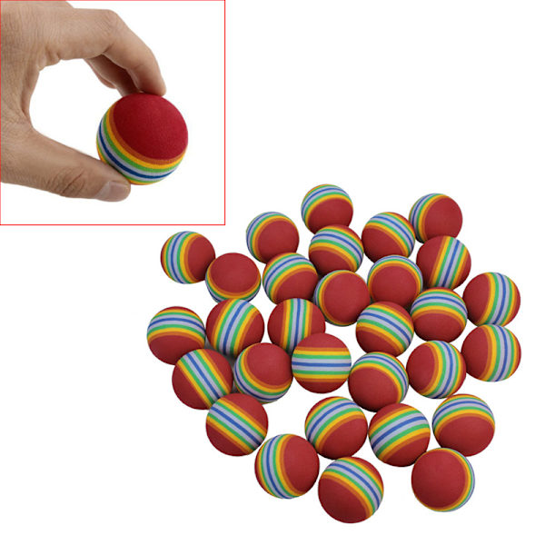 1-50X kvalitetsskumsvamp Träningsgolfbollar Elastisk mjuk Indoo rainbow4 one-size 50pcs