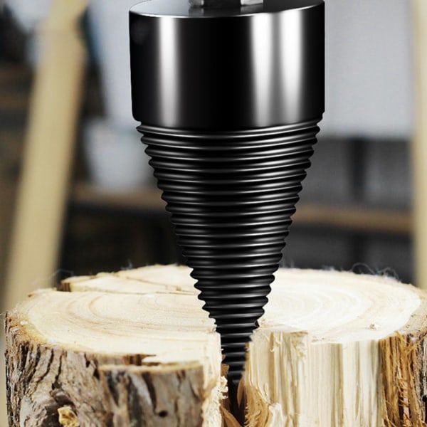 32-50 mm vedborrspets träkon sexkantsskaft vedklyver blackD 50mm