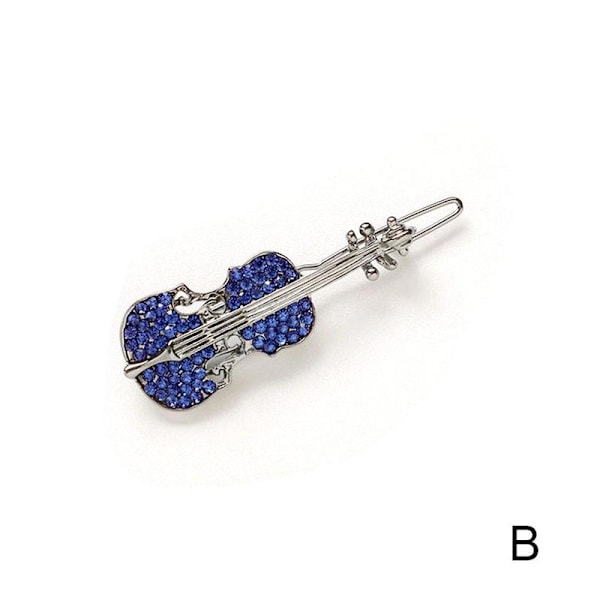 1 st hårklämma fiol hårklämmor söta hårnålar söta strass C blue One-size