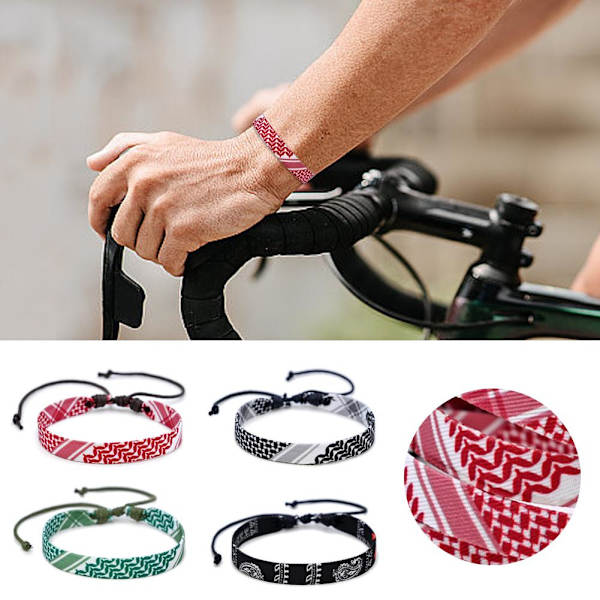 Vävt armband för kvinnor män handgjorda etniska armband❀ Prickigt band I3U7  green 18-26cm
