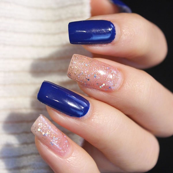 Glitterpulver Nagelsticker färggradient hopp vattentät finge LT-125 16pcs