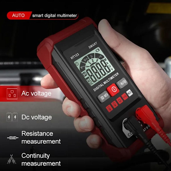 Generisk Digital Multimeter, Voltmeter, HT123 Digital Multimeter, 2000 Räknare, Automatisk Smart Digital Multimeter, Multimetertestare, Icke Co