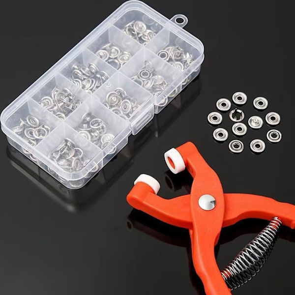 Ögonknäppare Virkverktyg, Säkerhetsögonverktyg, Metallknäppar Klämtång, Hjälpverktyg för fastsättning för virkning av ögon Virkverktyg för Croc Tool+100 1set