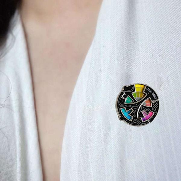 Färgad Fidget Emaljnål, för konstnärer med nyckelring, ångestlindrande märken Hot pin One size