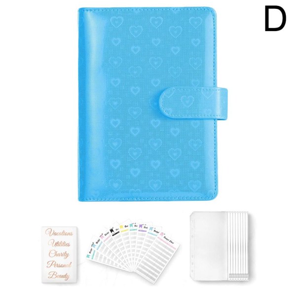 A6 Budget Pärm Plånbok Notebook Planner Cash Organizer Pengar Sa blue 105mm×148mm