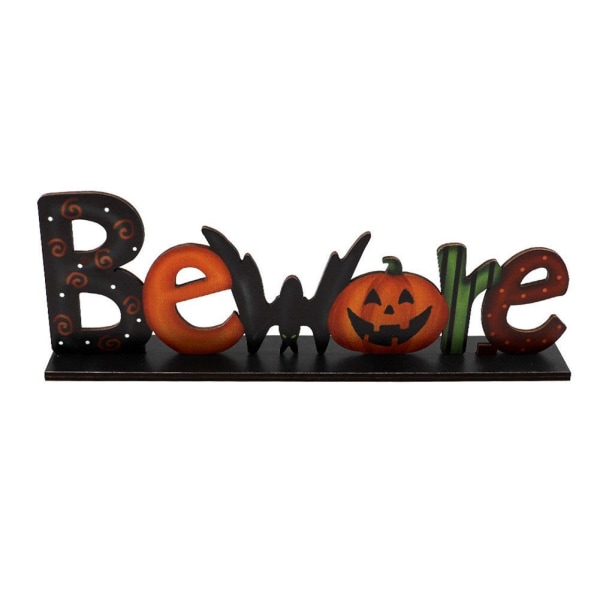 Halloween bokstäver Träbord Dekor Pumpa Cat Sign Topper DIY Multi-colorD D