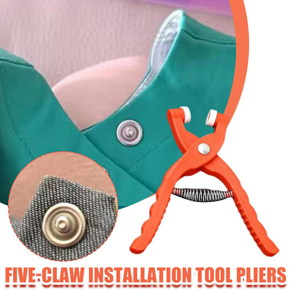 Ögonknäppare Virkverktyg, Säkerhetsögonverktyg, Metallknäppar Klämtång, Hjälpverktyg för fastsättning för virkning av ögon Virkverktyg för Croc Five Claw Tool 1set