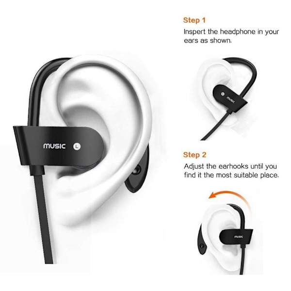 56S Bluetooth trådlösa hörlurar sportlöpning öronsnäckor hand- black one-size