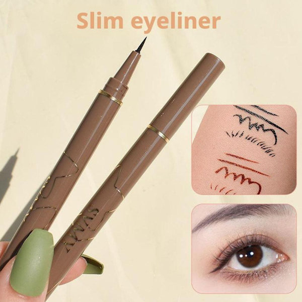 Långvarig Vattentät Smal Flytande Eyeliner Penna Färg Penna Svart Eyeliner Brun T5n0 Brown 1pcs