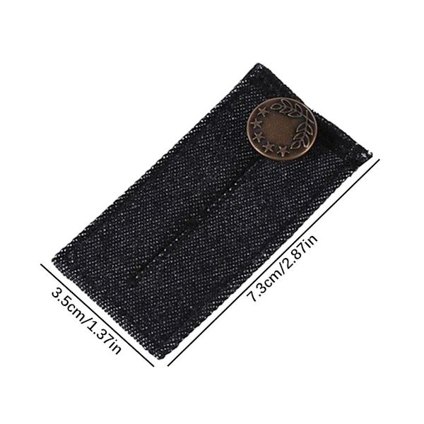 Denim Knappförlängare Spänne Metall Justerbar Snabb~ black One-size