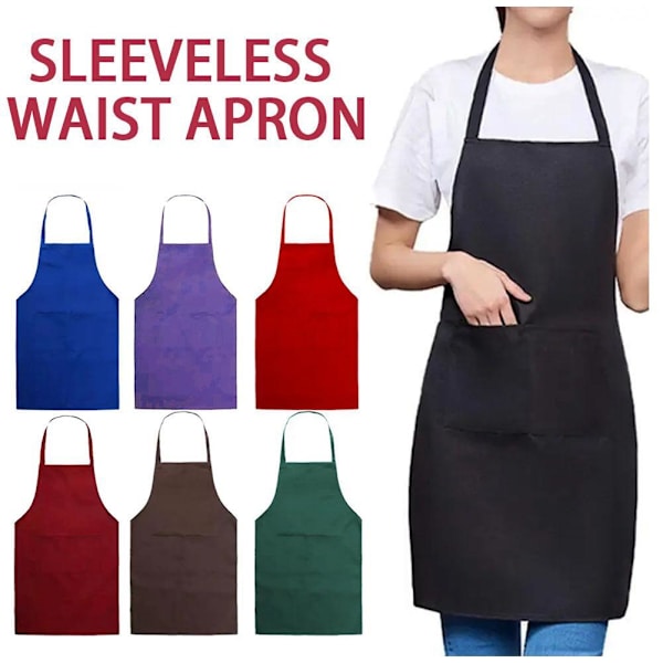 Justerbart matlagningsförkläde Vattentätt Dammtätt Kock Servitör Smutsavvisande dark green 1pc