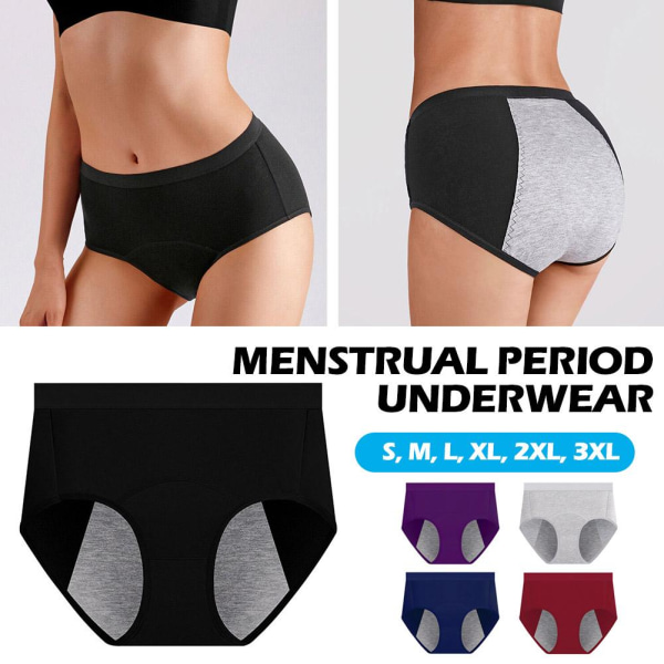 5 Packs menstruationsunderkläder för kvinnor Läckagesäkra periodbyxor Black M 5pcs