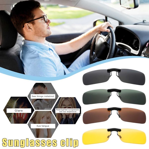 Nattseende Antireflex Polariserad Clip On Körglasögon Sungla brown One-size