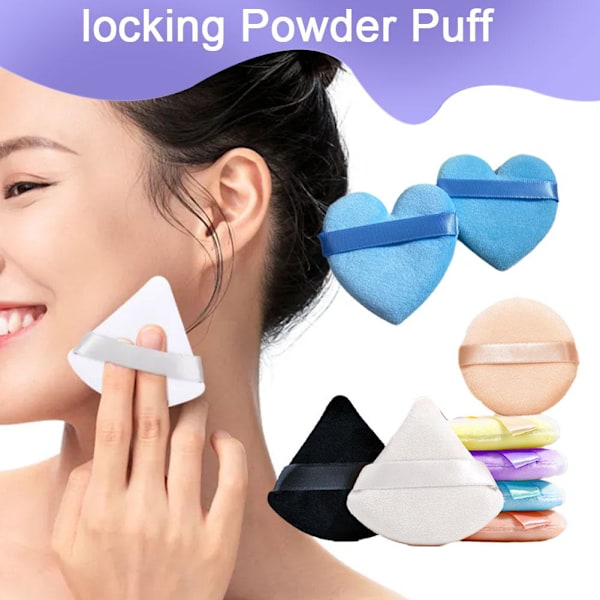 Triangelformad Sammetspuderpuff Mjuk Torr & Våt Kosmetisk Puff Makeup Sp Triangular  1pcs