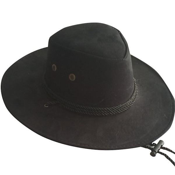 Hjortskin Sammet Hatt Herr Stor Fjäder Fjäder Dun Western Rop brown 58-60cm