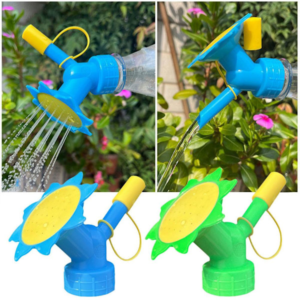 Mini Vattningskanna Dubbelhuvud Växtflaska Vattningspip Cute Spr Blue+Green 2pcs