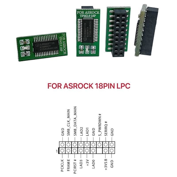 TPM 2.0-krypteringsmodul för fjärrkort Windows 11-uppgradering For Asrock 18Pin LPC One-size