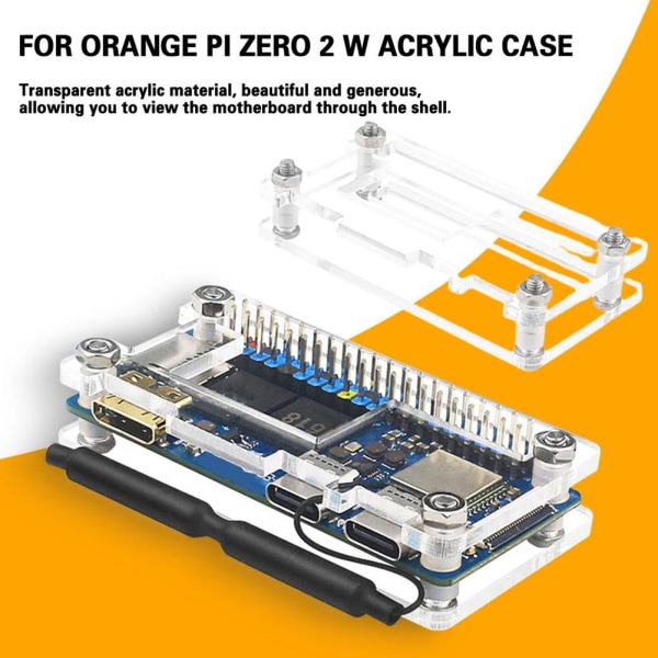för Single Board Pi Zero 2 W Case Transparent Shell Prot case+cool fin one-size