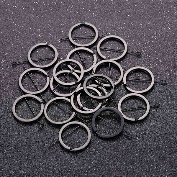 Stark ståldelad nyckelring svart metallögla hållare platt nyckel Cha black7 one-size 10pcs