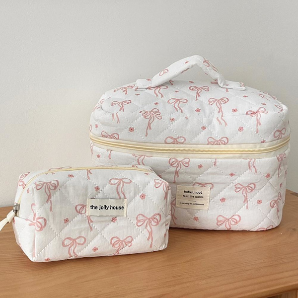 Liten Safflorrosett Kosmetikväska Koreansk Version Söt Student P Little red flower bowA Cosmetic bag