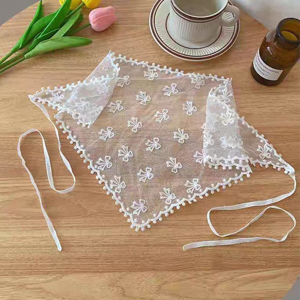 Fashion Vår Blomma Spets Triangel Hårscarf Stil Huvudduk Söta Kvinnor Ins Huvudscarf B7e5 style3 One size
