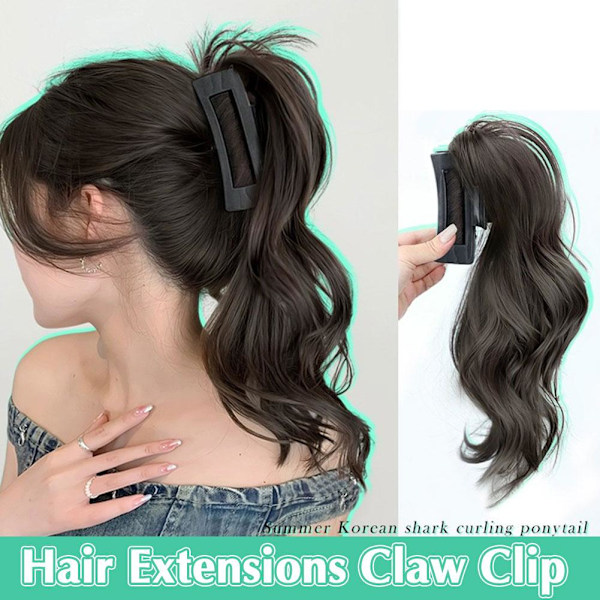 Hår extensions klo klämma hästsvans extensions kort falsk hästsvans T light brown 1pcs
