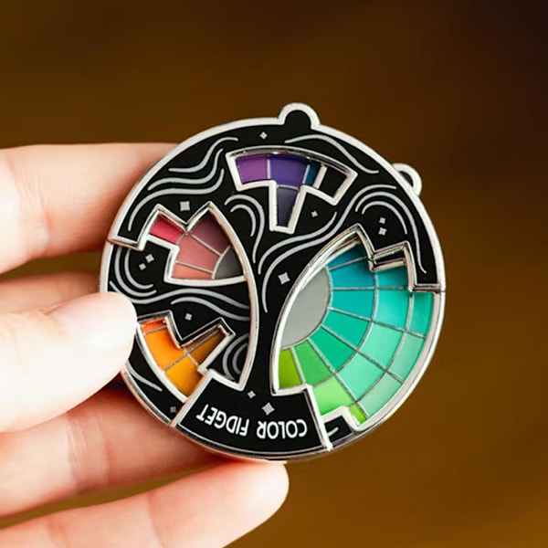 Färgad Fidget Emaljnål, för konstnärer med nyckelring, ångestlindrande märken Hot keychain One size