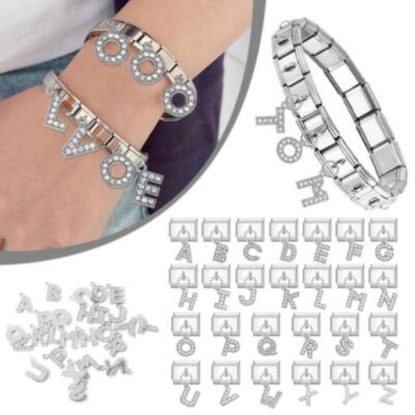Italienska modulära berlockarmband, passar alla 9 mm italienska armband - A-Ö tecken L 1pc