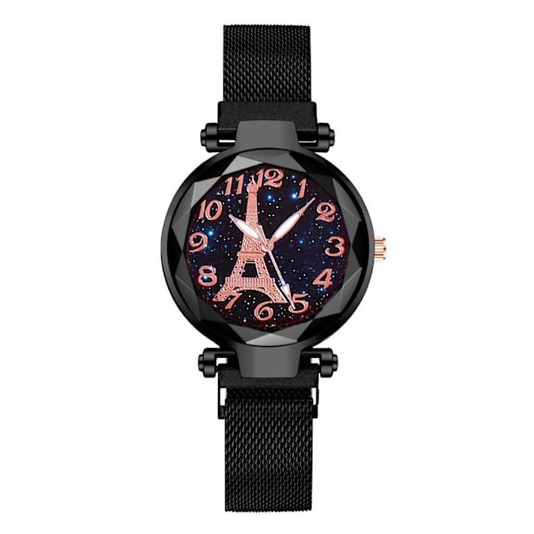 Klocka för kvinnor Mode Paris Tower Bälte Quartz Klockor Lyx Ana Rose Gold One size