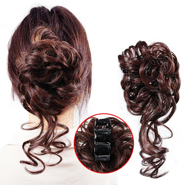 Slarvig hårbit med kloklämma för bröllopsuppsättning dark brown one size