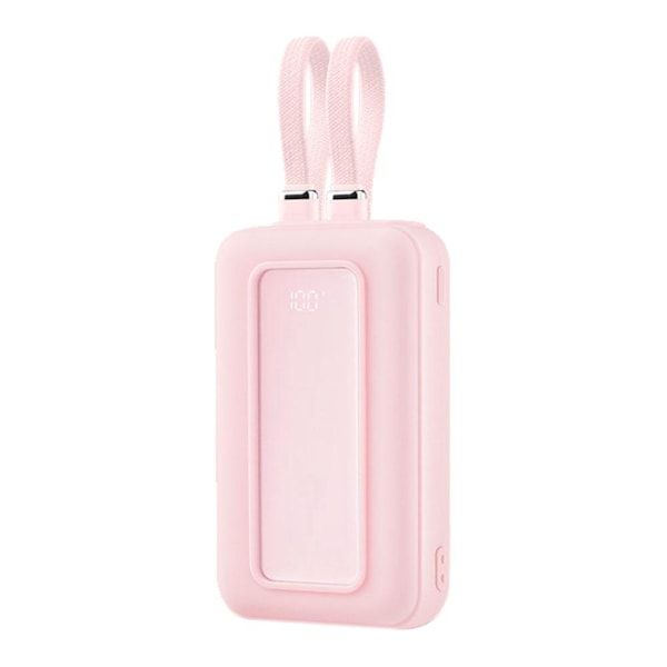 Powerbank, Höghastighets portabel laddare med inbyggd kabel Batteripaket Hot M2 pink 1pcs