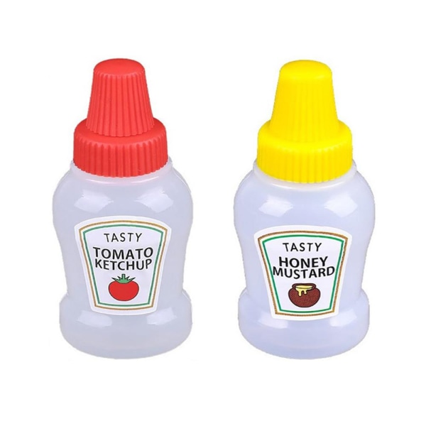 2/4x mini tomatketchup flaska bärbar sås salladsdressing Sq 4pcs 4pcs
