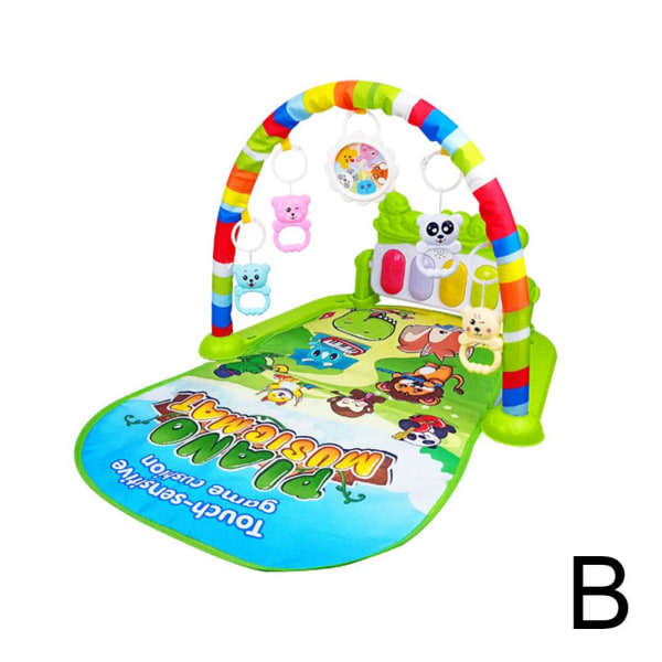 Baby Piano Lekmatta Aktivitet Lekmatta Baby Toddler Toys Sound Gym animal green 75*57*43cm