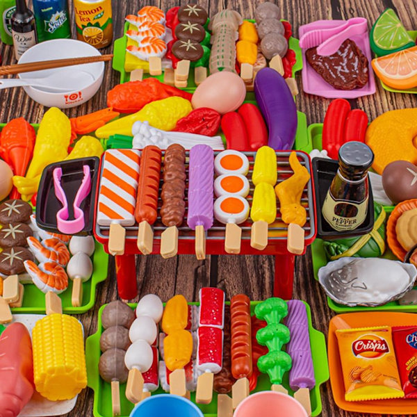 BBQ Leksaksset Simulation Kök Matlagningsleksak Låtsas 72st 58st 21st För Barn Lek M9F9 21pcs one-size