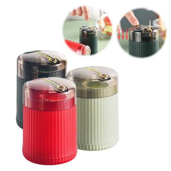 Tandpetarhållare Automatisk Tandpetare Dispensering Tandpetare Låda Lot O1 red 1pcs